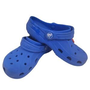 Classic Crocs C10 Toddler Boys Bright Solid Blue Shoes Size 10 Clogs Slides